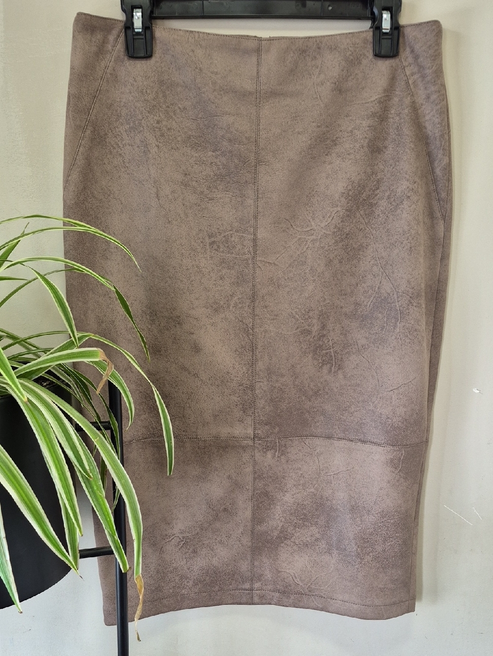 Faux Suede Pencil Skirt